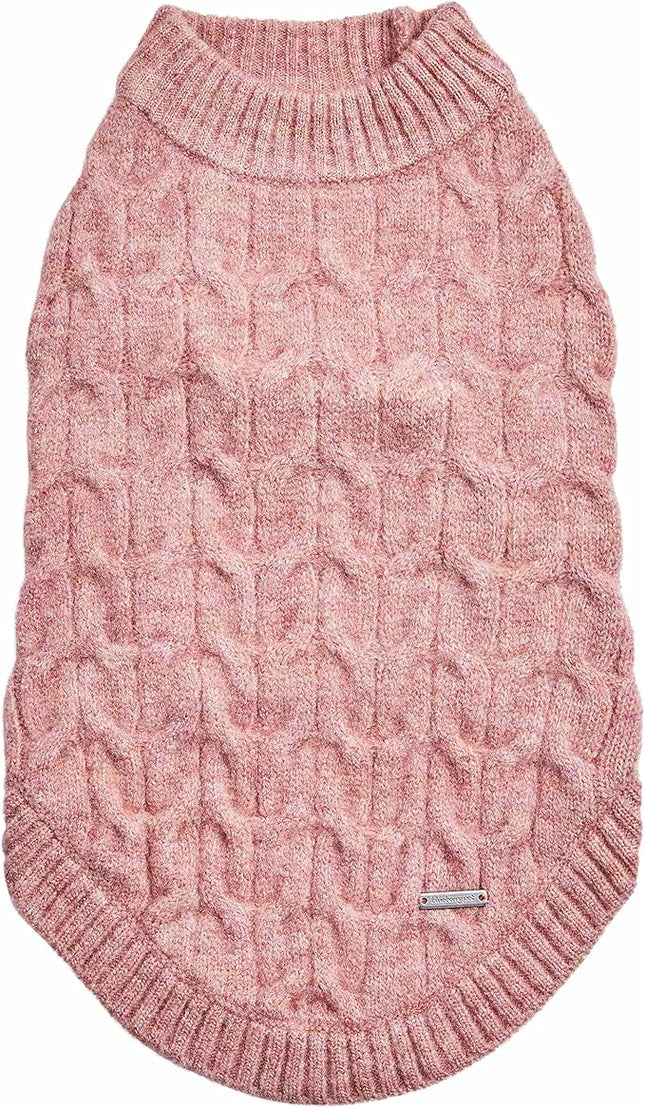 Blueberry Pet Classic Knit Dog Sweater, Pullover Crew-Neck in Rainbow Pink Pullover for Girl Dogs, Fall & Winter Style, Back Length 18”