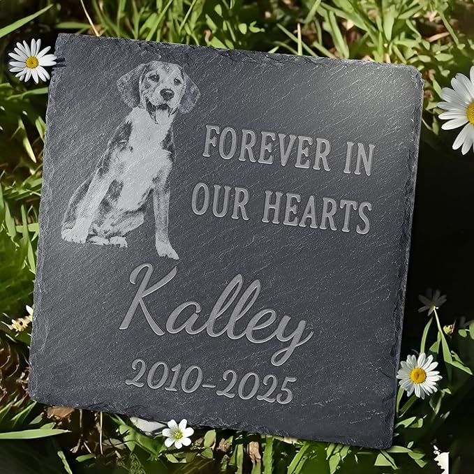 Pet Memorial Stone, Dog Memorial Stone, Dog Memorial Gifts for Loss of Dog, Pet Memorial Gifts, Loss of Pet Sympathy Gift, in Loving Memory Pet - Forever in Our Hearts - Square