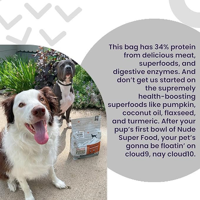 I AND LOVE AND YOU Nude Super Food Dry Dog Food - Salmon + Whitefish - Prebiotic + Probiotic, Grain Free, Real Meat, No Fillers, 23lb Bag