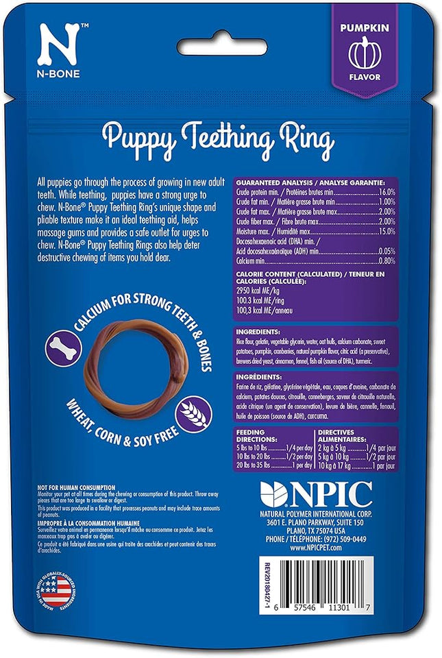 N-Bone Puppy Teething Ring Pumpkin Flavor 7.2 OZ/(6 Pack)