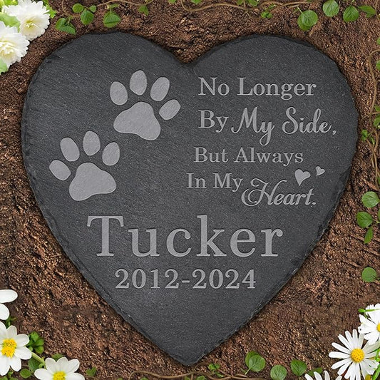 Pet Memorial Stone Pet Headstone - Pet Memorial Gifts - Loss of a Pet - Memorial Stone for Pet - Pet Loss Gifts (Heart-Shaped)