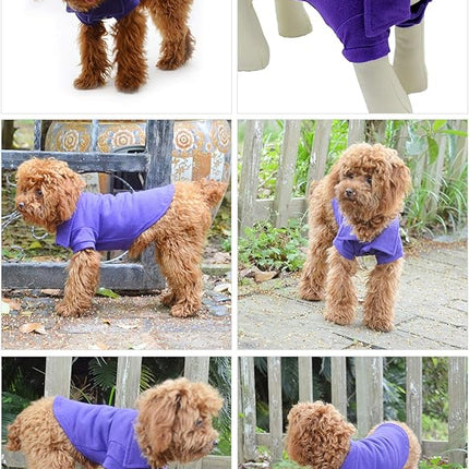 lovelonglong Basic Dog Polo Shirts Premium Cotton, Polo T-Shirts for Large Medium Small Dogs with a Two-Button Collar Blank Color Purple XXL