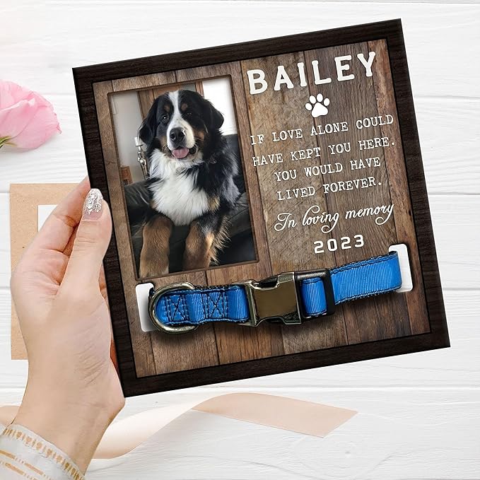 Nazenti Personalized Dog Memorial Gifts, Pet Loss Sign, Pet Memorial Gifts For Dogs, Dog Bereavement Gifts, Loss Of Dogs Sympathy Gift, Cat Condolences Picture Frame, Pets Loss Gifts Personalized