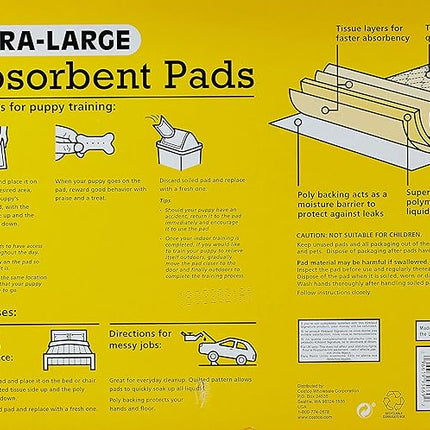 Kirkland Signature Extra-Large Absorbent Pads, 100 Large Pads, 30x23 (Original Version)