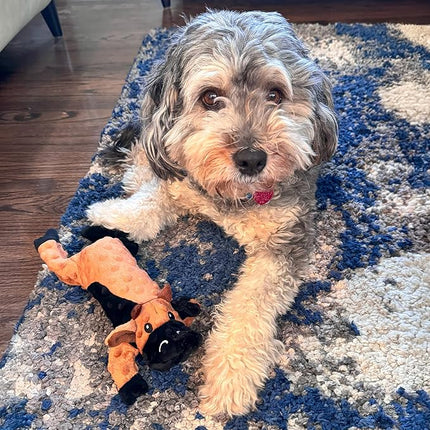 SPOT Skinneeez Extreme Stuffers Cow - Stuffing Free Dog Toy With Squeaker & Rip Stop Mesh Lining for Durability- Insert Plastic Bottle for Extra Crunch, For Small to Medium Puppies & Dogs - 14in