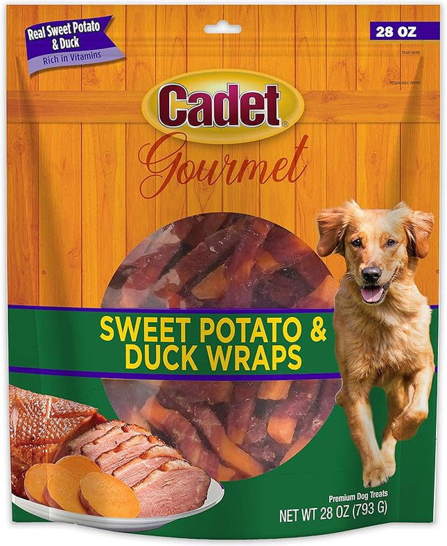 Cadet Gourmet Sweet Potato & Chicken Wraps Limited-Ingredient Dog Chews, Healthy and Natural Training Treats for Small and Large Dogs, 28 oz.