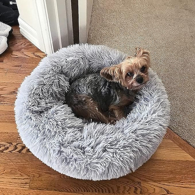 nononfish Cute Plush Dog Bed for Small Dogs, 19 inches Anti Anxiety Puppy Bed, Washable, Fits up to 15 lbs