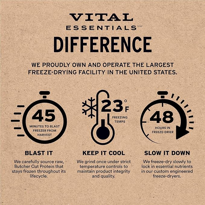 Vital Essentials Beef Tripe Nibs Dog Treats, 14 oz | Freeze-Dried Raw | Single Protein | Premium Quality High Protein Training Treats | Grain Free, Gluten Free, Filler Free