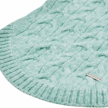 Blueberry Pet 2023 New Classic Fuzzy Textured Knit Pullover Crew-Neck Dog Sweater in Heathered Jade, Back Length 22", Pack of 1 Clothes for Dogs