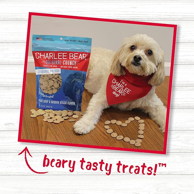 Charlee Bear Chicken Soup & Garden Veggie Dog Treats 16 oz. Bag (Pack of 2)
