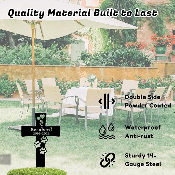 Custom Pet Name Memorial Grave Stake Marker, Custom Pet Garden Metal Stake, Pet Memorial Metal Sign, Personalized Pet Memorial Stake, Outdoor Pet Garden Decor