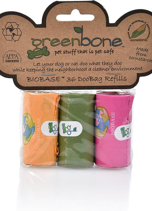 BioBase Pet Poop Bags - 3 Rolls, 36 Bags - 13 Inch x 9 Inch