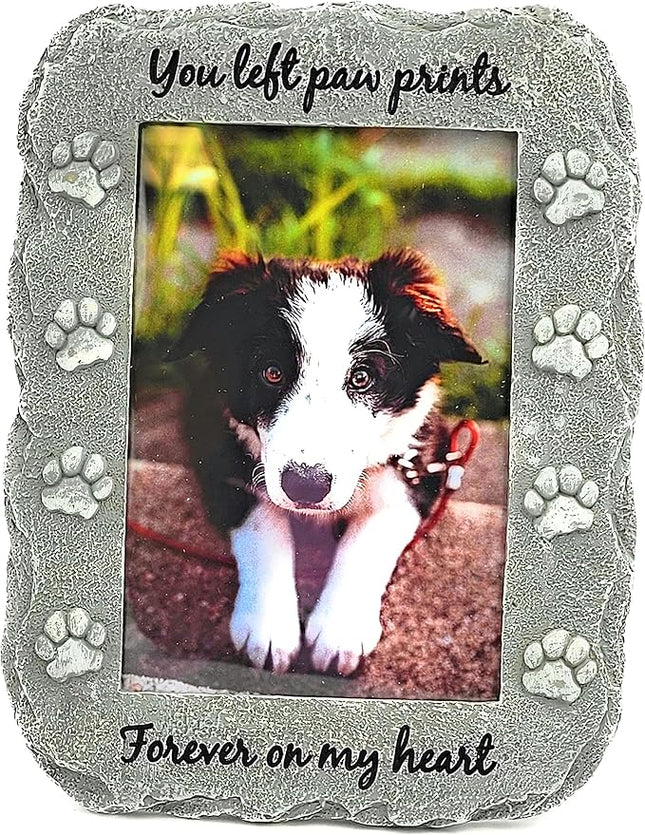 Pet Memorial Picture Frame Keepsake for Dog or Cat, Perfect Loss of Pet Gift for Remembrance and Healing (Grey)