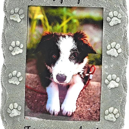 Pet Memorial Picture Frame Keepsake for Dog or Cat, Perfect Loss of Pet Gift for Remembrance and Healing (Grey)