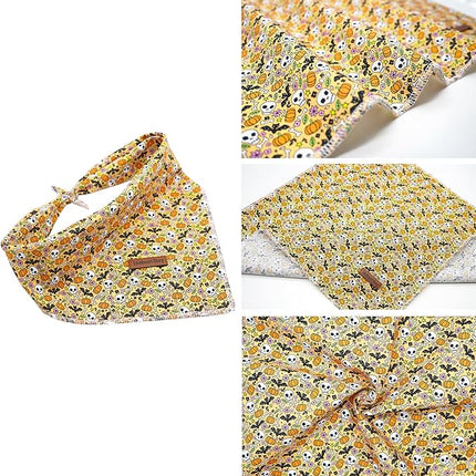 Lionheart glory Dog Bandana Halloween 1 Pack Washable Soft Dog Scarf, Fall Bib Scarf Boy Girl Square Adjustable Dogs Bandanas for Small to Large Pets