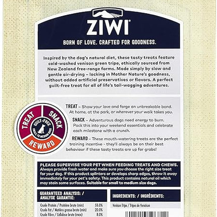 ZIWI Dog Chews and Treats – Venison Green Tripe - All Natural, Air-Dried, Single Protein, Grain-Free, High-Value Treat, Snack, Reward 2.4 Ounce (Pack of 1)