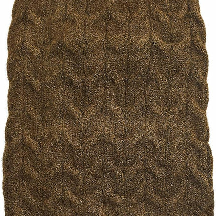 Blueberry Pet Classic Fuzzy Textured Knit Pullover Crew-Neck Dog Sweater in Dark Olive, Back Length 18", Pack of 1 Clothes for Dogs
