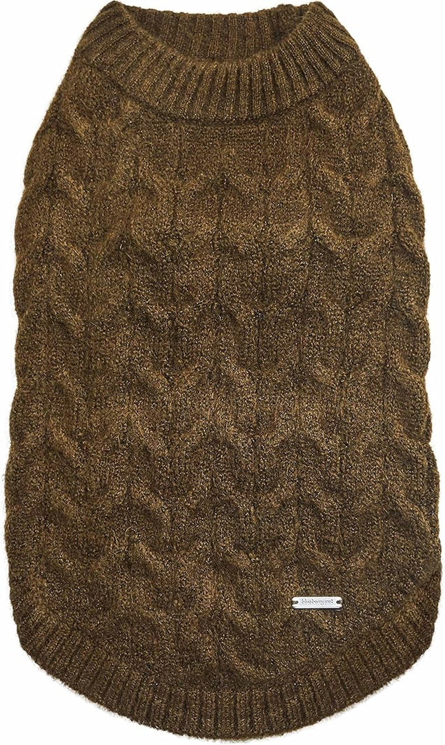 Blueberry Pet Classic Fuzzy Textured Knit Pullover Dog Sweater, Dark Olive, Small Pet Clothes, Fleece Dog Sweater, Pet Clothing, 12" Back Length