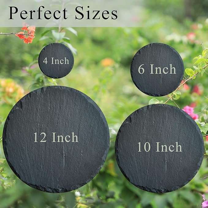 Personalized Pet Memorial Stone for Dogs and Cats | Custom Laser-Etched Weatherproof Garden Grave Marker | Natural Stone Bereavement Headstone Sympathy Gift | 4, 6, 10, or 12 Inch Heart or Circle Shape (A6)