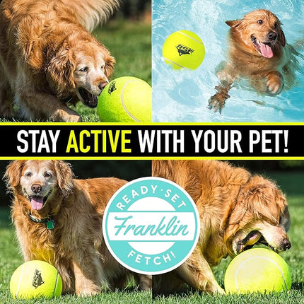 Franklin Pet Supply Co. Ready Set Fetch Oversized Dog Tennis Ball - 8.5" Jumbo Size - Pump Included