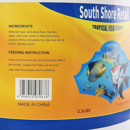 Color Enhancing Tropical Fish Food Flakes - 2.5lb Bulk Fish Food| Veteran Owned - Suitable for all Freshwater, Marine, Pond, And Goldfish | Nutritious Diet with Shrimp, Plankton, and Spirulina