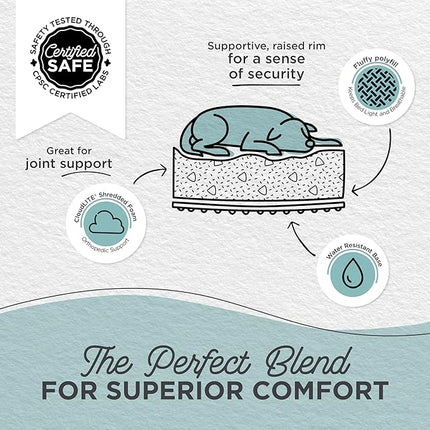 Best Friends by Sheri Lux Lounge Bed Calming Faux Fur Dog Bed, Gray, Medium, 30" x 20"