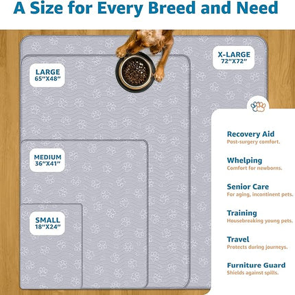 IMPROVIA® Reusable Puppy Pad – Waterproof, Extra-Absorbent, Washable Pee Pad for Dog Training, Whelping, & More – Protect Your Floors & Pet with Quick-Drying Potty Pad (Paws & Hearts, Small 18"x24")
