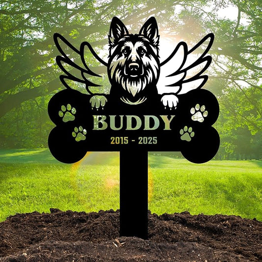 Custom Dog Grave Markers Outdoor | Personalized Pet Grave Markers Dog Memorial Headstone | Personalized Pet Graveyard for Pets Owners | Best Memorial Gifts for Your Furry Friends Passed Away