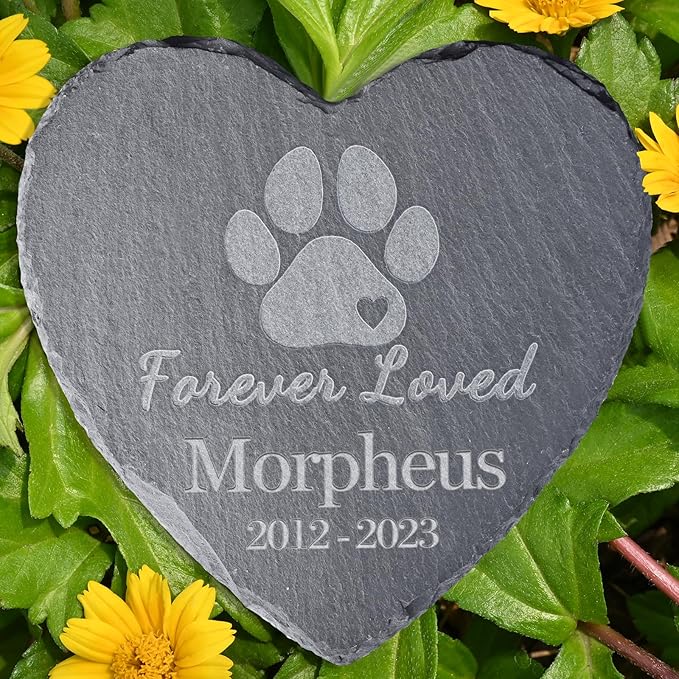 Pet Memorial Stones, Gifts Personalized, Loss of Dog Sympathy Gifts, Bereavement for Pet, Grave Headstone, Design C