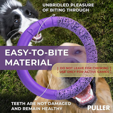 Puller Outdoor Dog Ring Toys - Dog Fetch Toy & Tug of War Dog Toy for Small Medium Large Dogs - Dog Ball & Soft Dog Frisbee Alt - Outside Dog Yard Toys - Big Dog Pull Toy - Dog Agility Jumps Tool