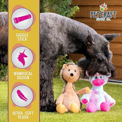 Pet Craft Supply Jiggle Giggle Dog Toys Funny Cute Giggling Sound Wiggly Shaking Tug Fetch Soft Chew Cuddle Plush Interactive Big Dog Toy for Medium to Large Breeds Multipack Boredom Relief