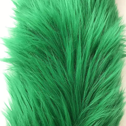 Bianna Creations Long Faux Fur Animal Luxury Tail, Cosplay Fursuit Fursona,Costume Dress Up Pet Play Furry Accessory (20", Emerald Green)