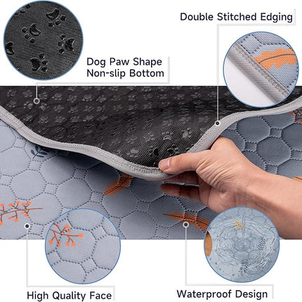 Sunheir 2-Pack Extra Large Reusable Dog Mat for Floor, Dog Playpen, Non-Slip Waterproof, Super Absorbent Washable Pee Pads for Dogs, Pet Whelping Pads, Crate (36" x 41", Light Grey)