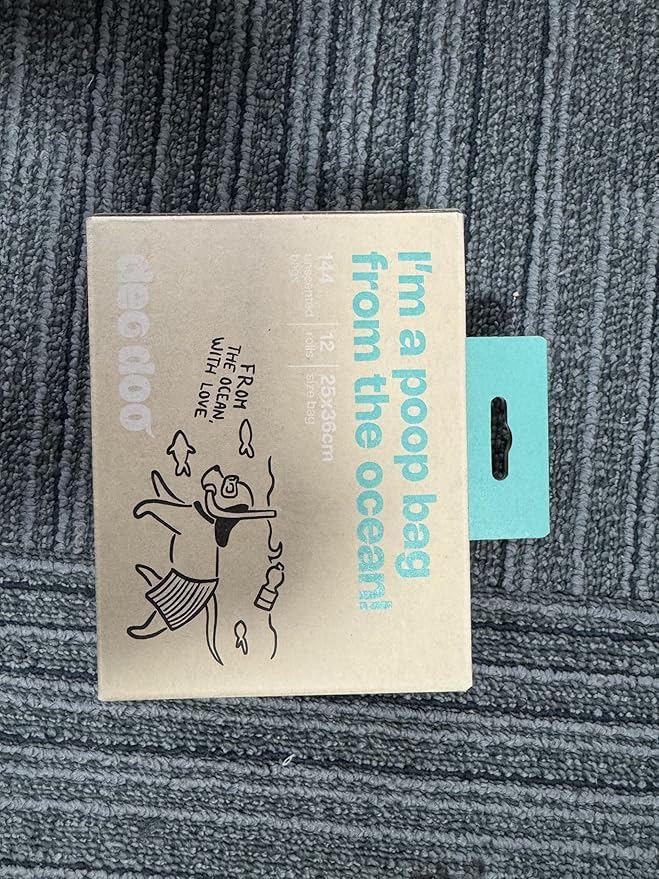 Dog Poop Bags with Handles 100% PCR from Ocean 12 Rolls 144 Counts Big Sizes Leak Proof and Extra Thick Waste Bags Refill Rolls for Walking Small Medium Large Dogs Cats Litter Unscented