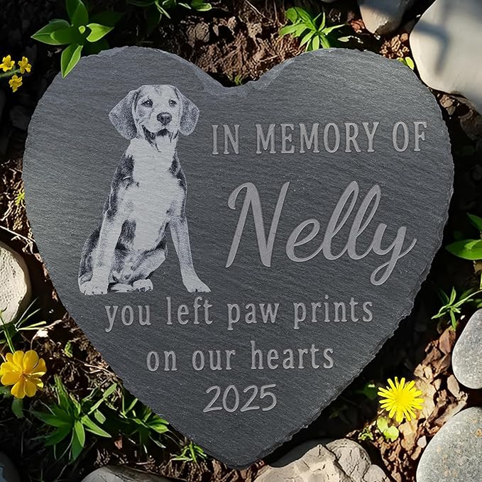 Pet Memorial Stone, Dog Memorial Stone, Dog Memorial Gifts for Loss of Dog, Pet Memorial Gifts, Loss of Pet Sympathy Gift, in Loving Memory Pet - in Memory of Our Hearts - Heart Shaped
