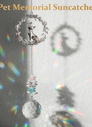 Cat Memorial Suncatcher - Lost of Cat Bereavement Gift Idea, Pet Loss Sympathy Gifts, Thoughtful Cats Remembrance Sun Catcher, Passing Away Remembrance Memory Gift