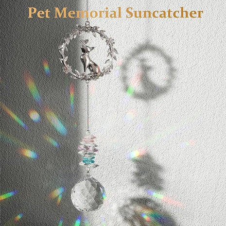 Cat Memorial Suncatcher - Lost of Cat Bereavement Gift Idea, Pet Loss Sympathy Gifts, Thoughtful Cats Remembrance Sun Catcher, Passing Away Remembrance Memory Gift