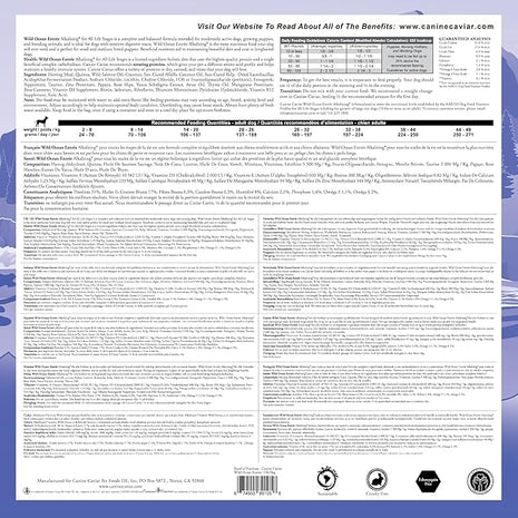 Canine Caviar - Wild Ocean: Herring & Teff Alkaline Dry Dog Food, Limited Ingredients, Gluten-Free, Based on Science & Research, Veterinary Alternative Diet (11 Pound Bag)