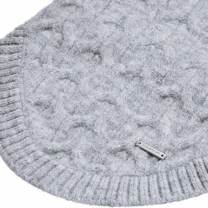 Blueberry Pet Classic Fuzzy Textured Knit Pullover Crew-Neck Dog Sweater in Heather Grey, Back Length 22", Pack of 1 Clothes for Dogs