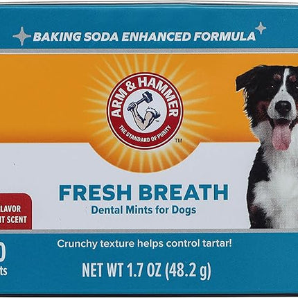 Arm & Hammer for Pets Dental Mints for Dogs, Fresh Breath | Get Fresh Doggie Breath Without Brushing, Way to Fresher Dog Breath | Chicken Flavor, 40 Count (Packaging may vary)