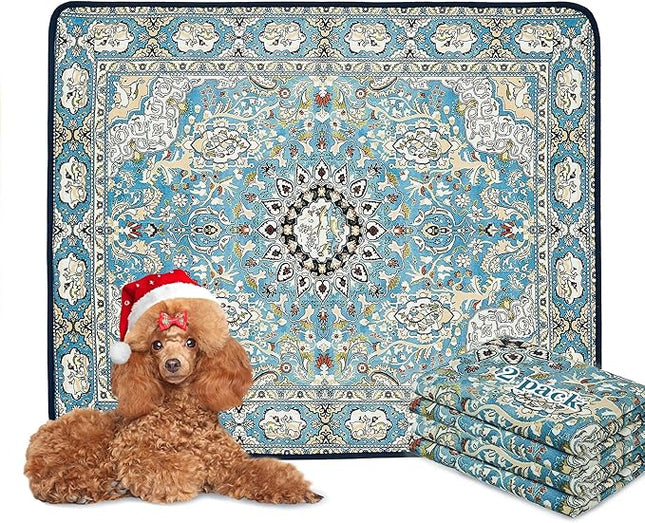 Qeils Washable Pee Pads for Dogs, 2 Pack Reusable Puppy Pads 36"x41" Super Absorbent Leakproof Dog Training Pads, Non-Slip Potty Pads for Floor, Crate, Couch, Whelping Pads Litter Mat Pet Supplies