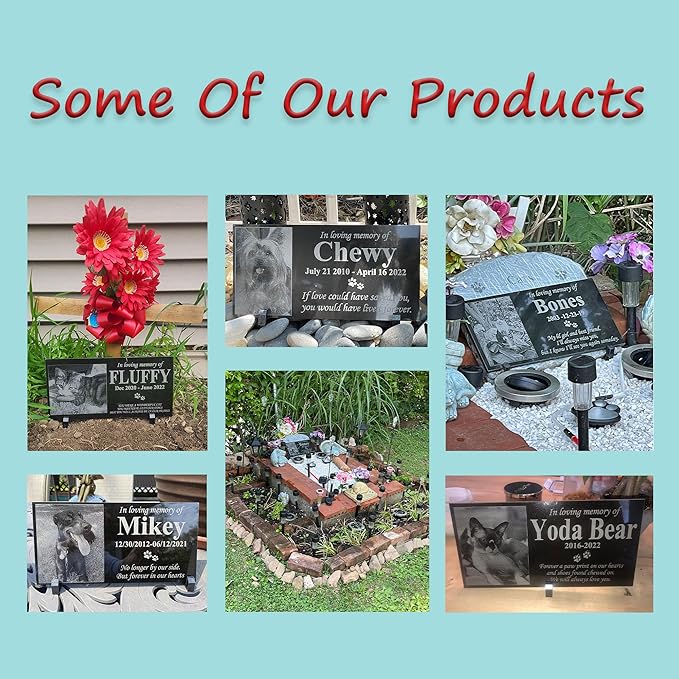 Tombstone For Pet,Personalized Memorial Plaque for Dog,Cat, Custom Gravestone with Photo,Memorial Gifts, Memorial Stone,Animal Headstone,Garden Memorial Stone, Grave Marker, Burrial Plaque(For Pets)