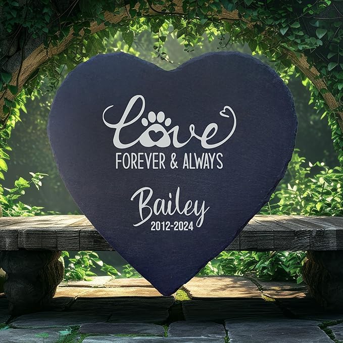 Dog Memorial Gifts for Loss of Dog, Cemetery Decorations for Grave, Pet Loss Sympathy Gift, Personalized Remembrance Garden Stone, Cat Lovers Heaven Grave Markers Bereavement Headstone (A07H)