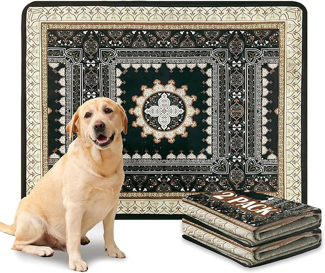 Qeils Washable Pee Pads for Dogs, 2 Pack Reusable Puppy Pads 36"x41" Super Absorbent Leakproof Dog Training Pads, Non-Slip Potty Pads for Crate, Floor, Couch, Whelping Pads Litter Mat Puppy Supplies