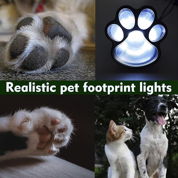 Obrecis Solar Paw Print Lights for Pet Memorial Gifts, 34 Colors Changing Outdoor Dog Print Lights with Remote, Set of 4 Waterproof Cat Paw Keepsake for Pet Remembrance Gift, Pet Loss Sympathy Gifts