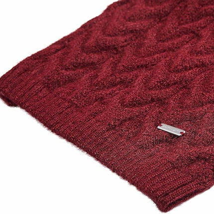 Blueberry Pet Classic Fuzzy Textured Knit Pullover Turtle-Neck Dog Sweater in Burgundy Red, Back Length 16", Pack of 1 Clothes for Dogs