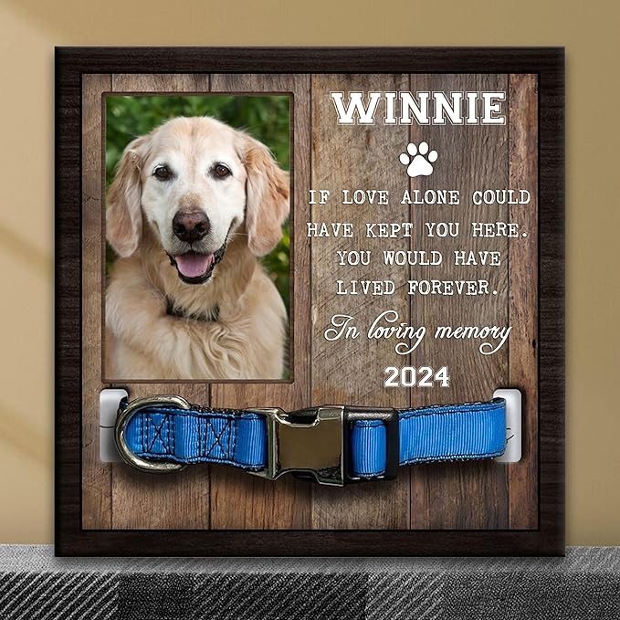 Nazenti Personalized Dog Memorial Gifts, Pet Loss Sign, Pet Memorial Gifts For Dogs, Dog Bereavement Gifts, Loss Of Dogs Sympathy Gift, Cat Condolences Picture Frame, Pets Loss Gifts Personalized