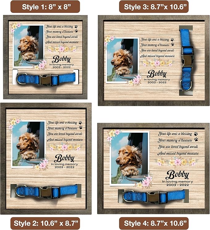 Memorial Gifts Customized Dog Picture Frame Dog Loss Sympathy Gift Personalized Dog Gifts Memorial Plaques Personalized for Pet Passed Cat Memorial Picture Frame Best Ever
