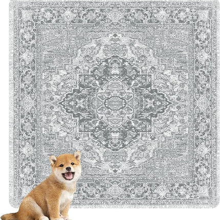 nunubaby Washable Pee Pads for Dogs, Stylish, Non-Slip and Leak-Proof Pee Pads. Reusable Potty Pads for Dogs for Crates and Floors.(Gray/Geo, 36" x36" )