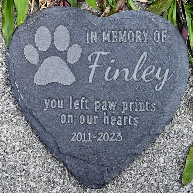 Personalized Pet Memorial Stones - In Memory of Dog or Cat, Sympathy Gift for Pet Loss